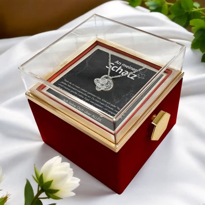 Für meinen Schatz – Ewige Rosenbox mit Knotenanhänger & liebevoller Karte