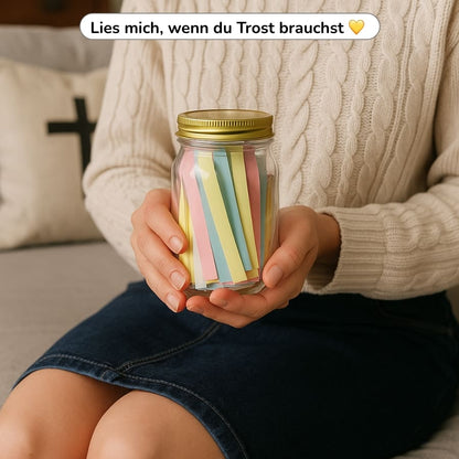 Handgefertigtes Glas mit 90 Bibelversen