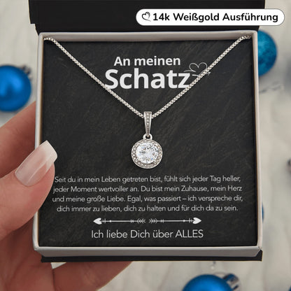 Für meinen Schatz – Dotanhänger in 14k Weißgold Veredelung