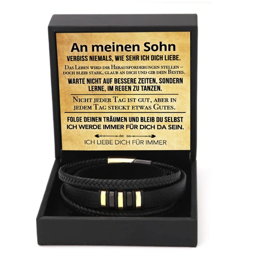 An meinen Sohn - Lederarmband Elegant