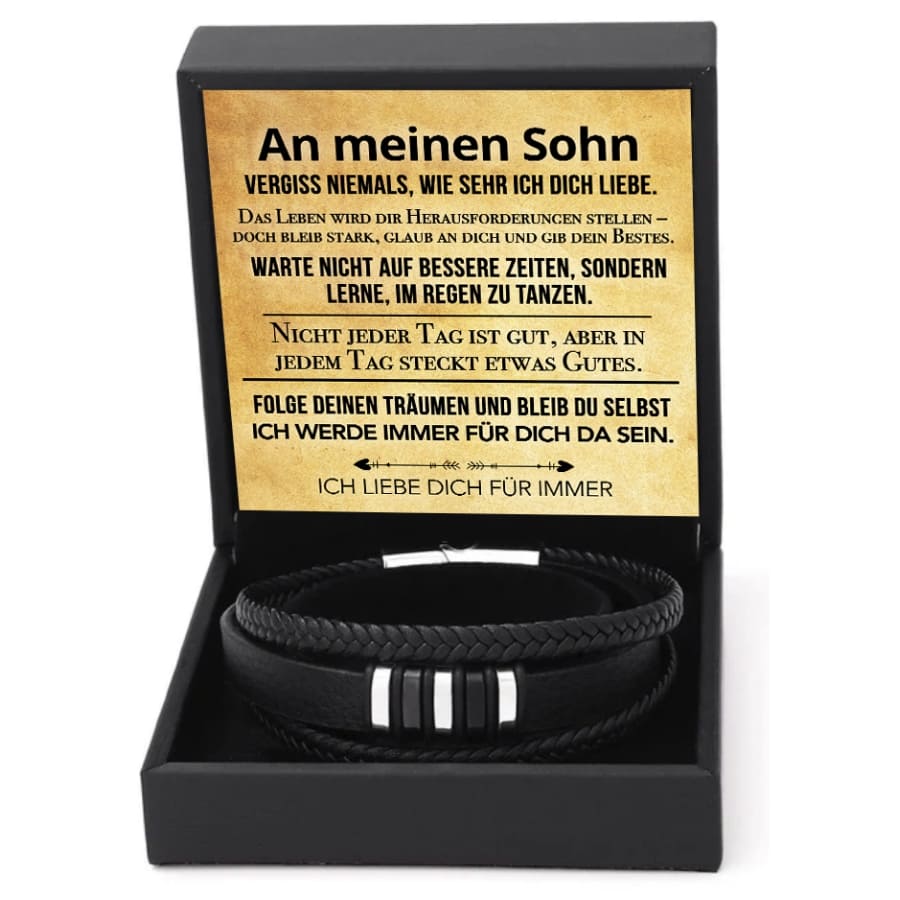 An meinen Sohn - Lederarmband Elegant