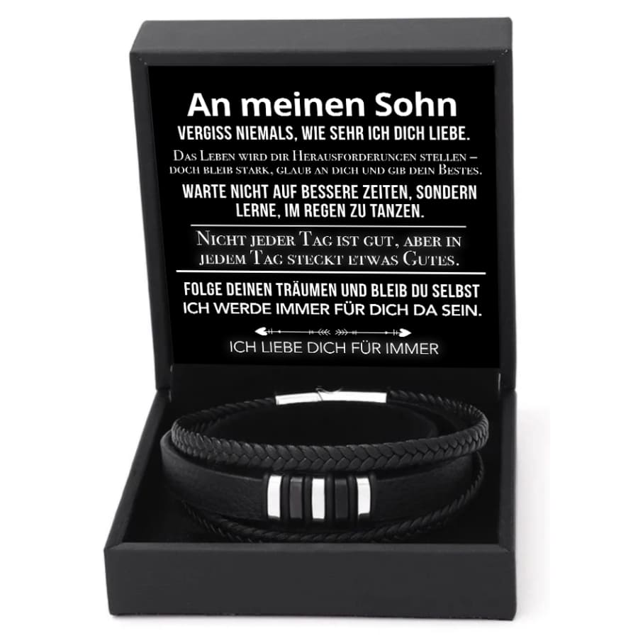 An meinen Sohn - Lederarmband Elegant