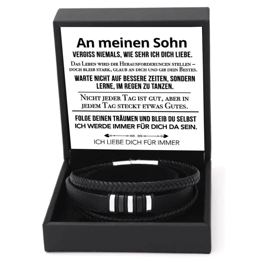 An meinen Sohn - Lederarmband Elegant