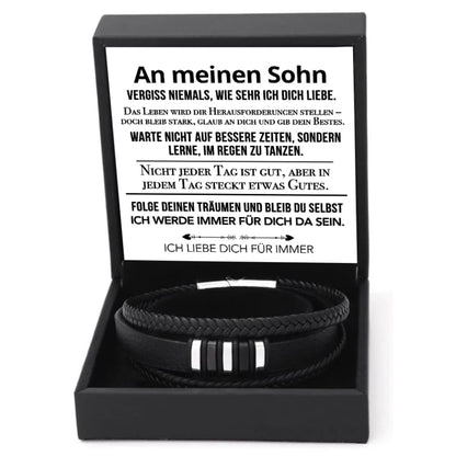 An meinen Sohn - Lederarmband Elegant