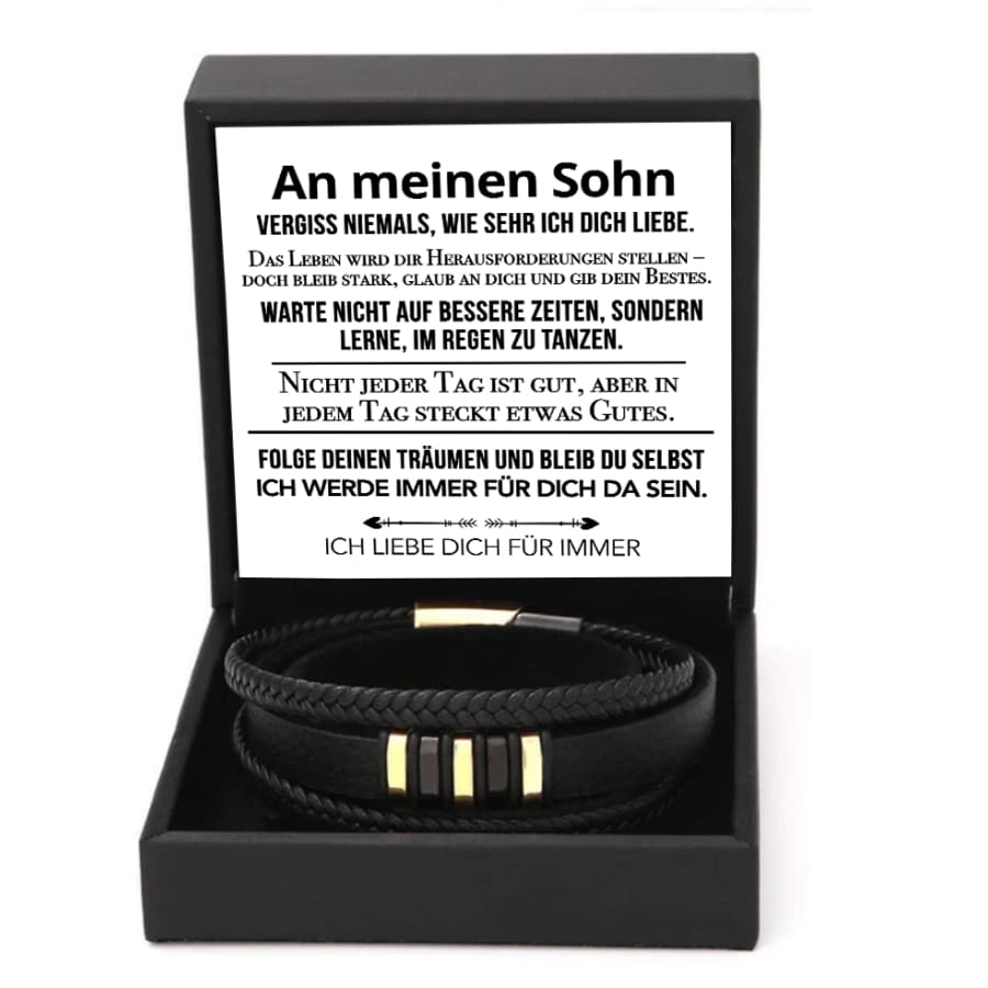 An meinen Sohn - Lederarmband Elegant