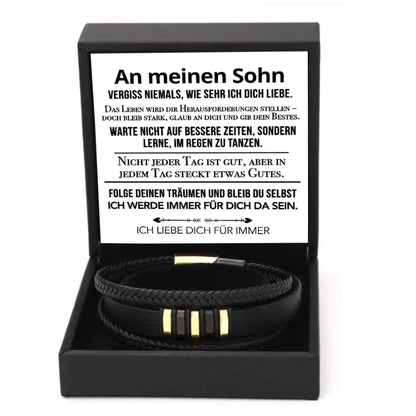 An meinen Sohn - Lederarmband Elegant