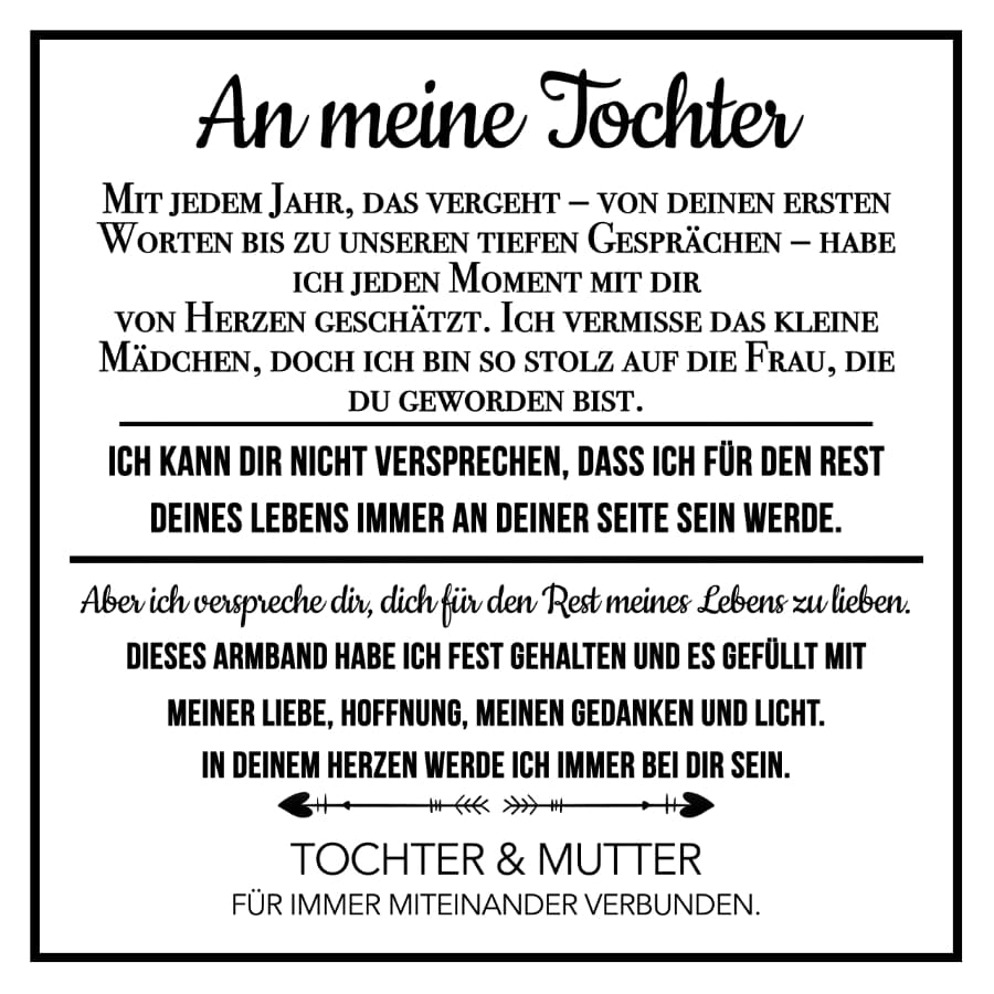 An meine Tochter – Unendliches Herz-Armband