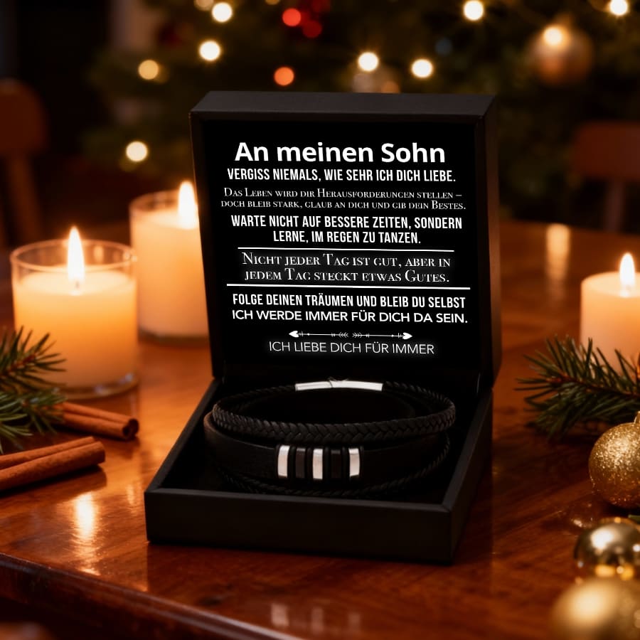 An meinen Sohn - Lederarmband Elegant