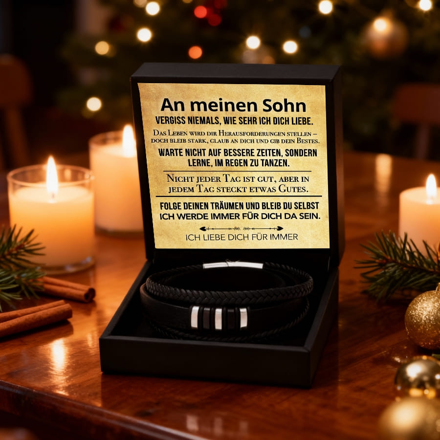 An meinen Sohn - Lederarmband Elegant