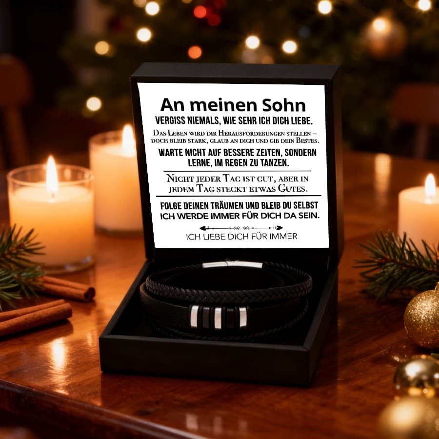An meinen Sohn - Lederarmband Elegant