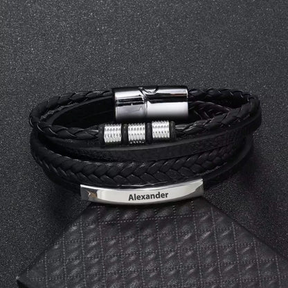 An meinen Sohn - Lederarmband Elegant rund