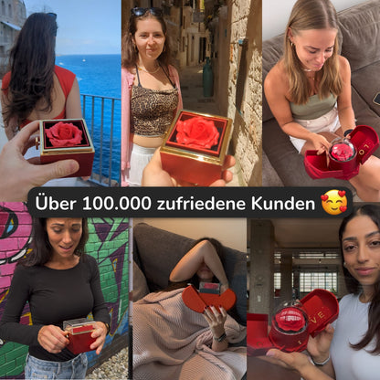 An meinen Schatz – Ewige Rose mit Herzkette & liebevoller Karte