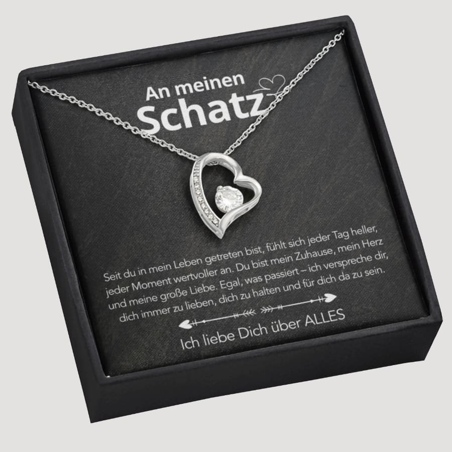 An meinen Schatz – Herzanhänger in 14k Weißgold / 18k Gelbgold Veredelung