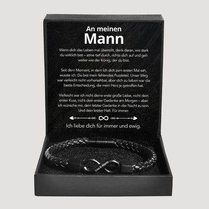 An meinen Mann – Personalisiertes Infinity Armband mit Gravur