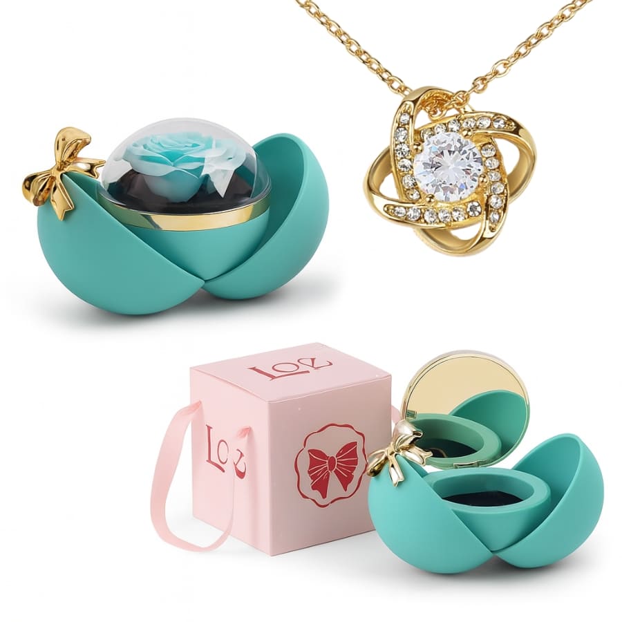 Ewige Rose in Kugelbox - Zirkonia Halskette