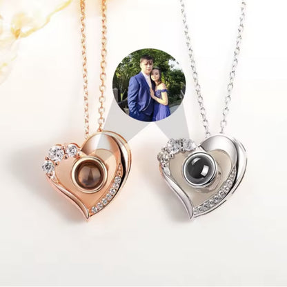 Halskette mit personalisiertem Foto und Glitzersteine