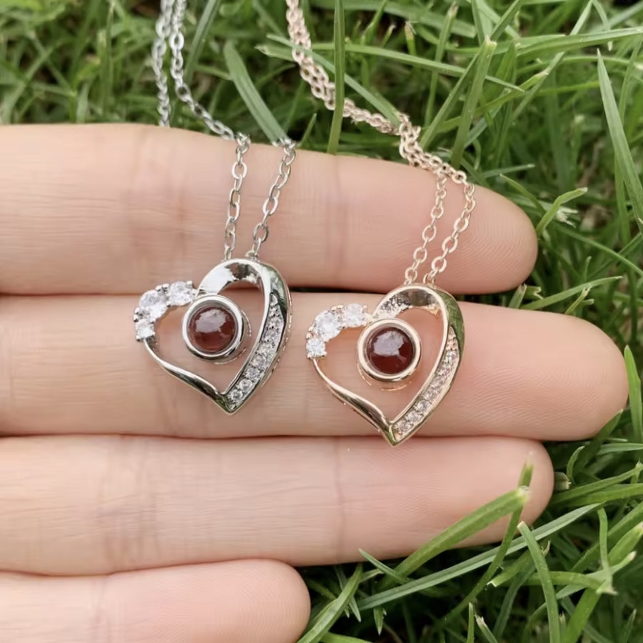 Halskette mit personalisiertem Foto und Glitzersteine