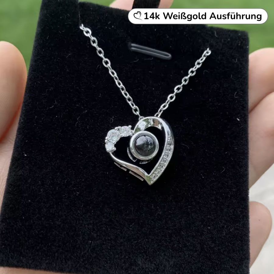 Halskette mit personalisiertem Foto und Glitzersteine