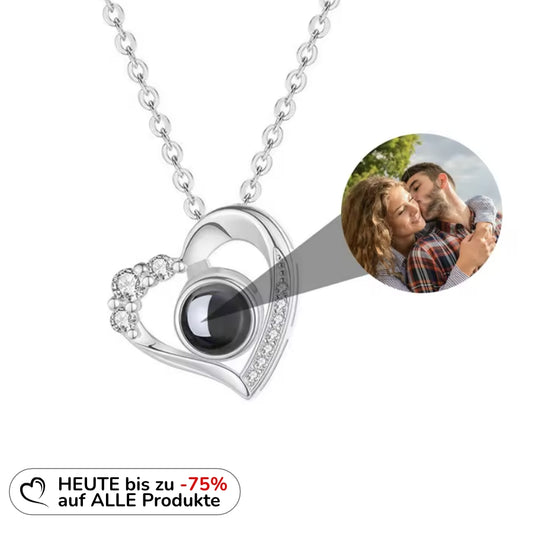 Halskette mit personalisiertem Foto und Glitzersteine