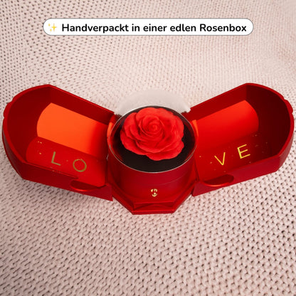 An meinen Schatz – Ewige Rose mit Herzkette & liebevoller Karte