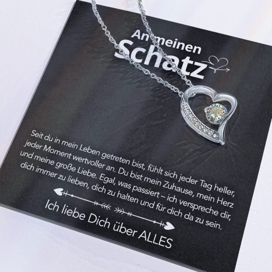 An meinen Schatz – Ewige Rose mit Herzschmuck & liebevoller Karte