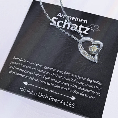 An meinen Schatz – Ewige Rose mit Herzschmuck & liebevoller Karte