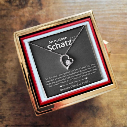 An meinen Schatz – Ewige Rose mit Herzschmuck & liebevoller Karte