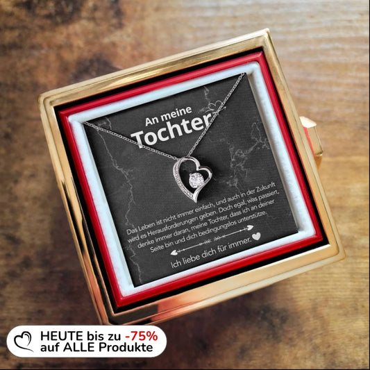 An meine Tochter - LoveBox Deluxe – Ewige Rose mit Herzschmuck & Botschaft
