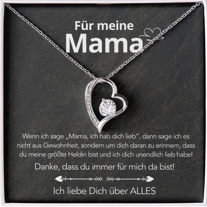 An meine Mama – Ewige Rose mit Herzkette & liebevoller Karte