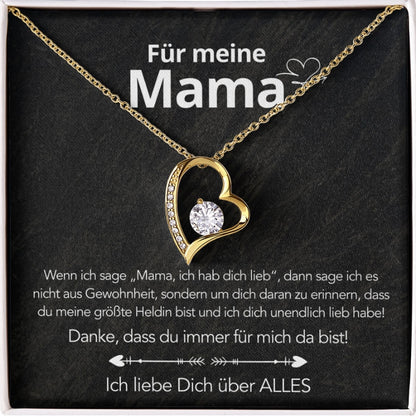 An meine Mama – Ewige Rose mit Herzkette & liebevoller Karte