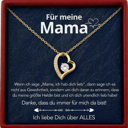 An meine Mama – Ewige Rose mit Herzkette & liebevoller Karte