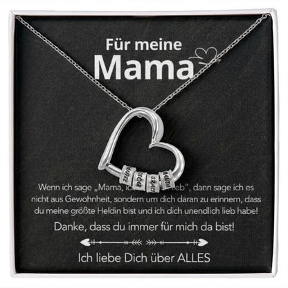 An meine Mama – Familien-Herz Halskette mit Namen & liebevoller Botschaft