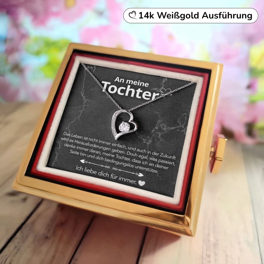 An meine Tochter – Ewige Rose mit Herzschmuck & liebevoller Karte