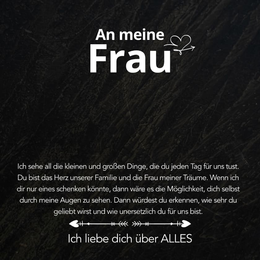 An meine Frau – Familien-Herz Halskette mit Namen & liebevoller Botschaft