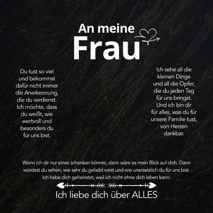 An meine Frau – Geburtsstein Herz-Halskette mit besonderer Botschaft
