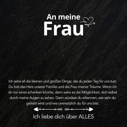 An meine Frau – Geburtsstein Herz-Halskette & liebevoller Botschaft