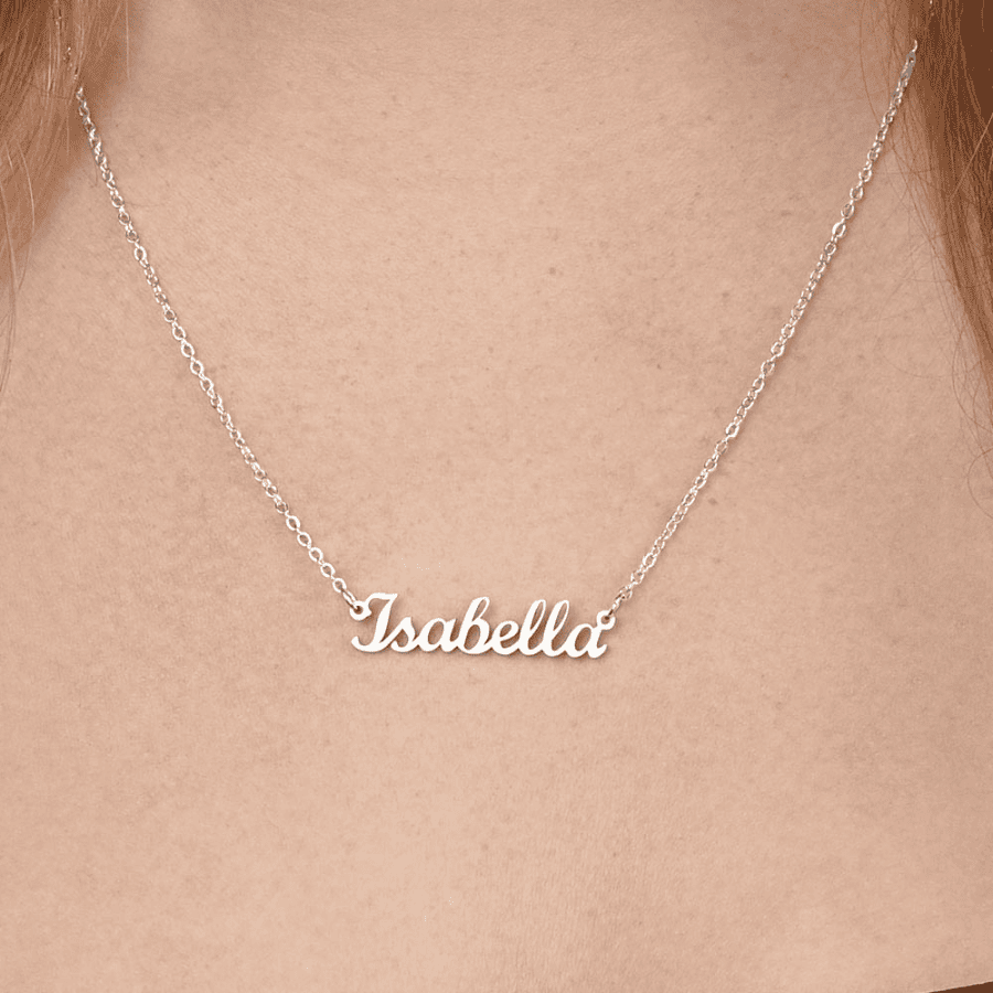 An meine Königin - Namenskette mit liebevoller Notiz