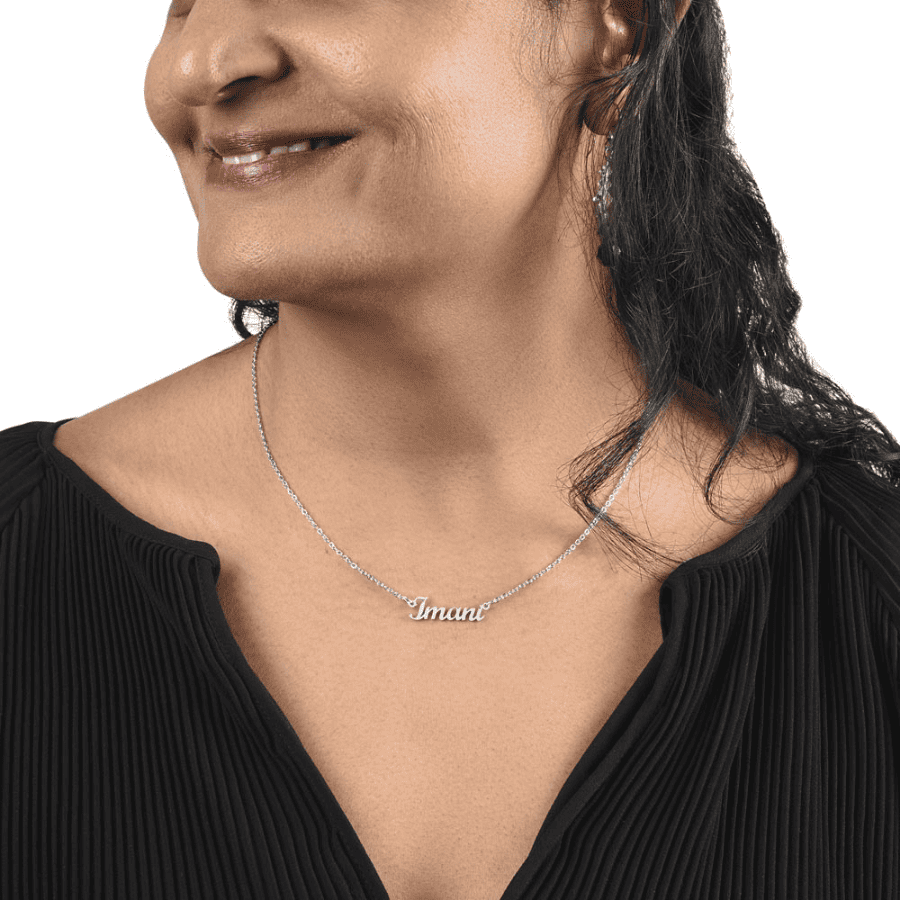 An meine Königin - Namenskette mit liebevoller Notiz