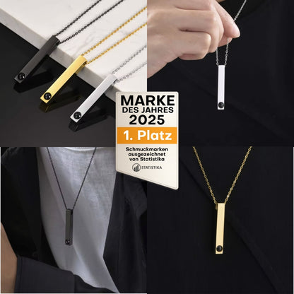 Personalisierte Foto-Halskette im Stab-Design