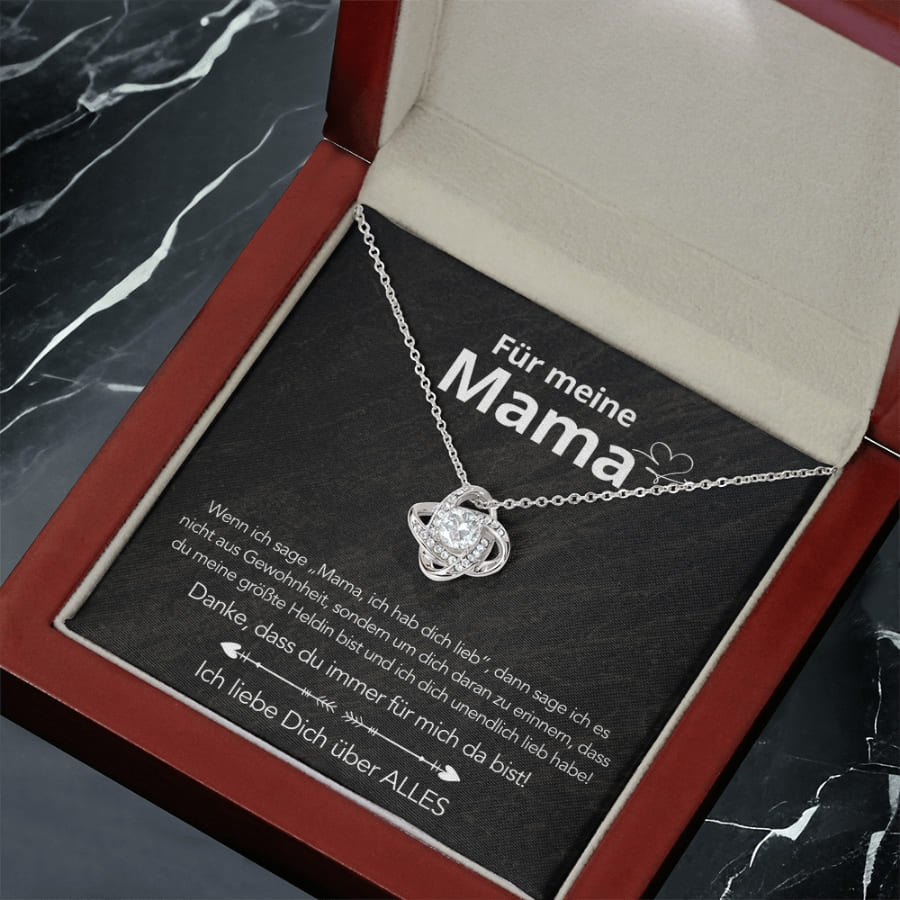 Für meine Mama - Knotenhalskette mit liebevoller Notiz