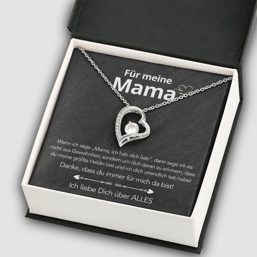 Für meine Mama – Herzanhänger in 14k Weißgold / 18k Gelbgold Veredelung