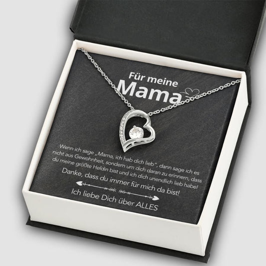Für meine Mama – Herzanhänger in 14k Weißgold / 18k Gelbgold Veredelung
