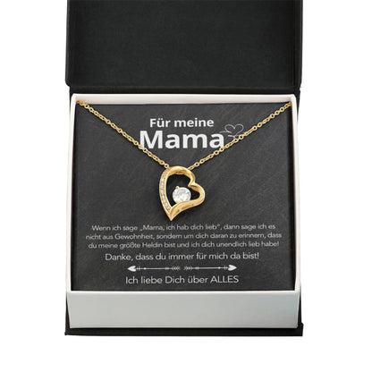 Für meine Mama – Herzanhänger in 14k Weißgold / 18k Gelbgold Veredelung