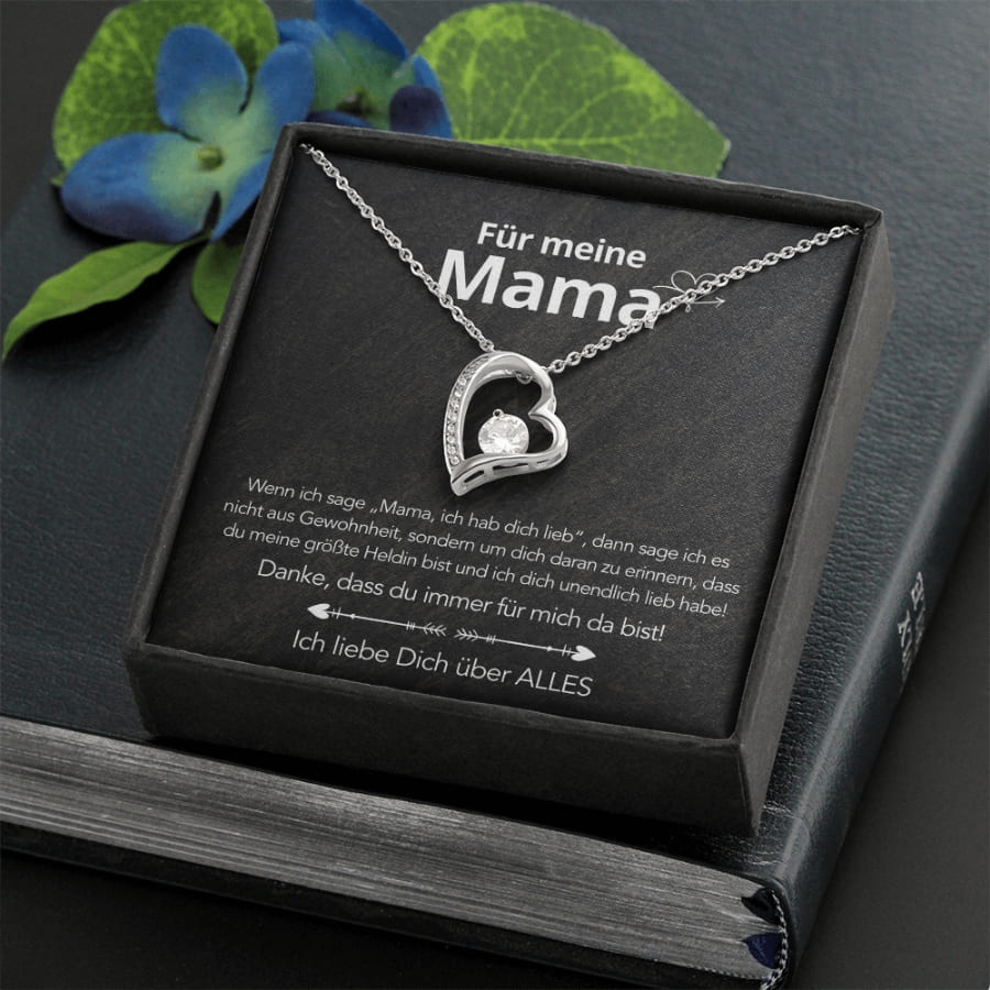 Für meine Mama – Herzanhänger in 14k Weißgold / 18k Gelbgold Veredelung