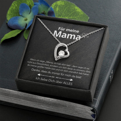 Für meine Mama – Herzanhänger in 14k Weißgold / 18k Gelbgold Veredelung