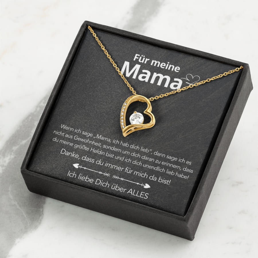 Für meine Mama – Herzanhänger in 14k Weißgold / 18k Gelbgold Veredelung