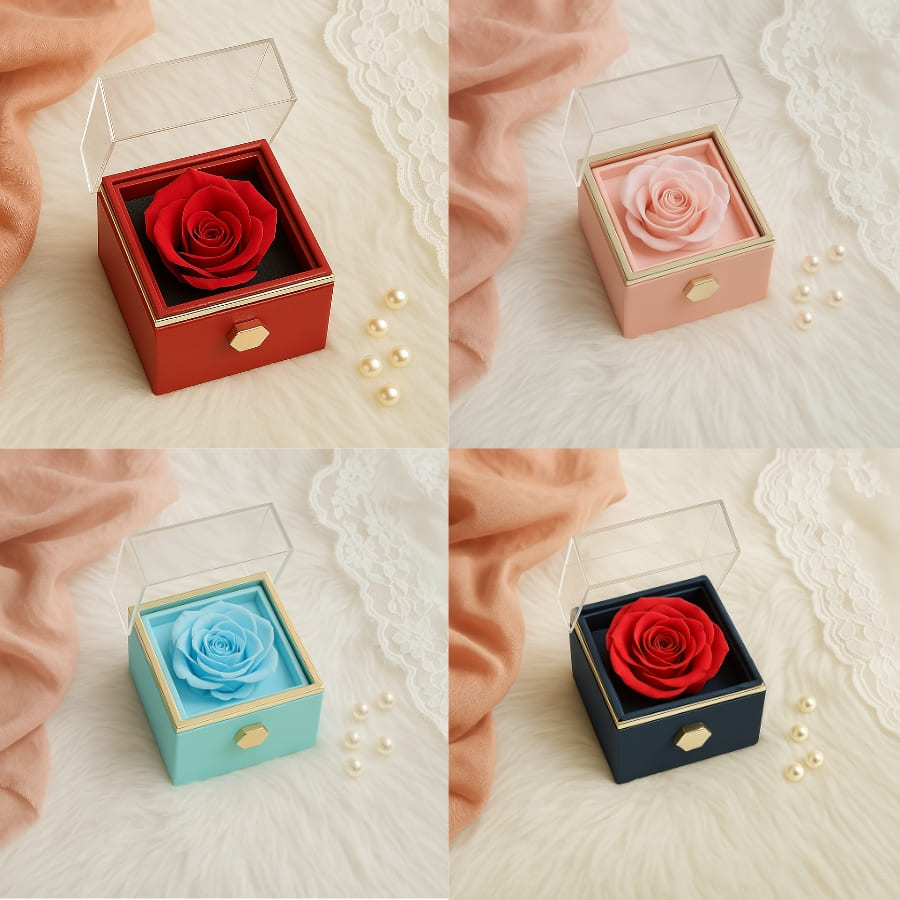 An meinen Schatz – Ewige Rose mit Herzschmuck & liebevoller Karte