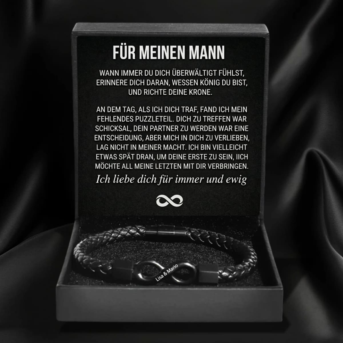 An meinen Mann – Personalisiertes Infinity Armband