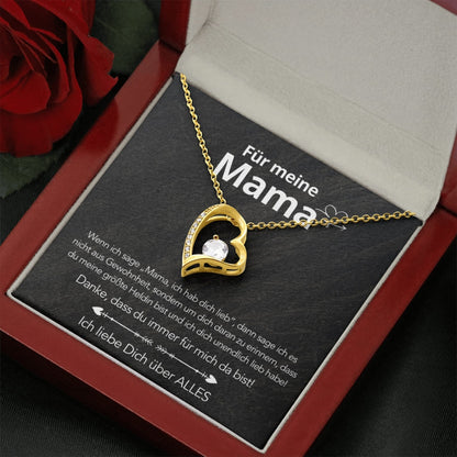Für meine Mama – Herzanhänger in 14k Weißgold / 18k Gelbgold Veredelung