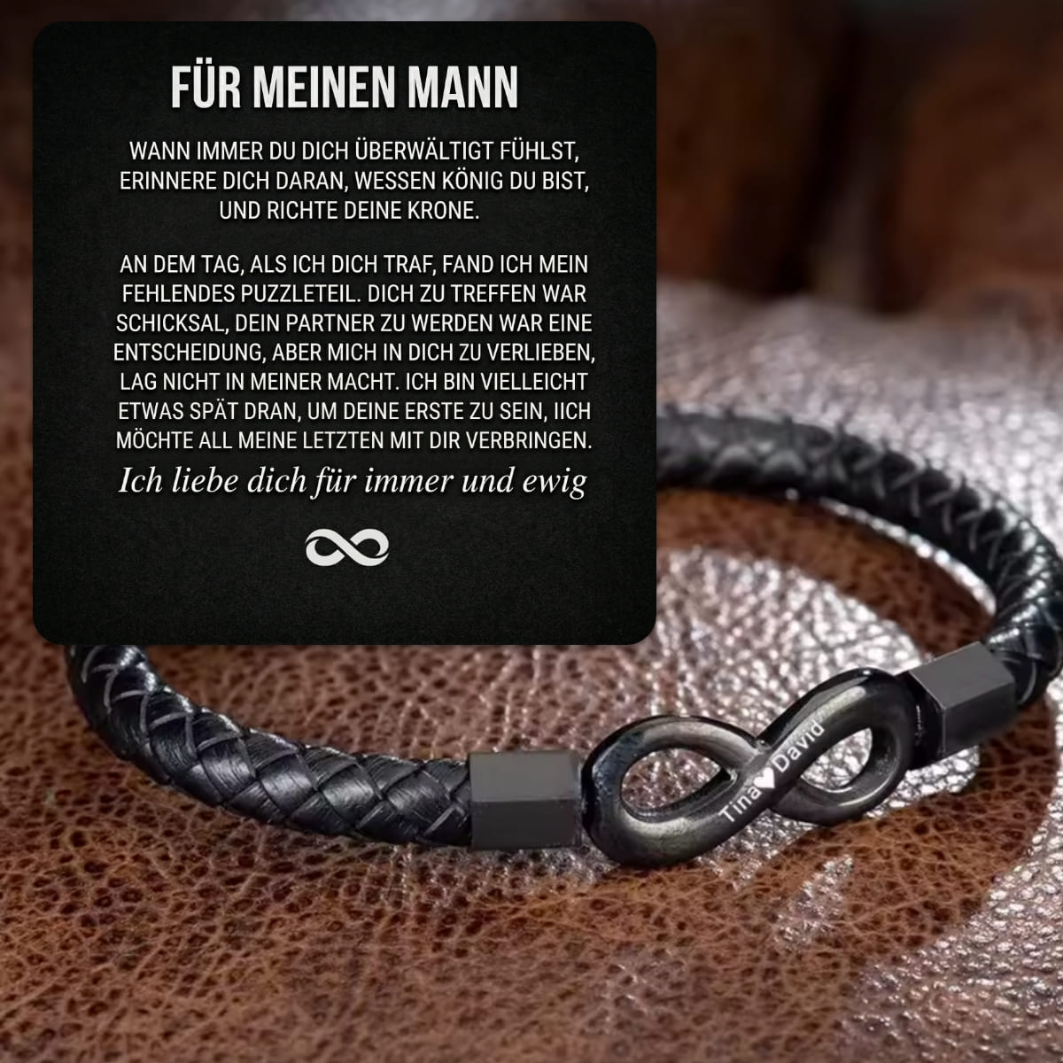 An meinen Mann – Personalisiertes Infinity Armband